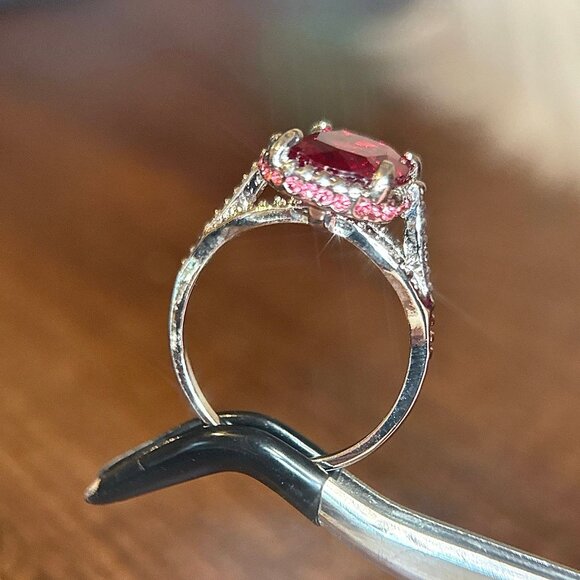 Red with Pink Stones Ring - Picture 4 of 7